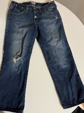 No Boundaries Dark Blue Distressed Capris
